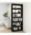 vidaXL Book Cabinet/Room Divider Black 80x30x198 cm Engineered Wood