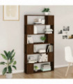 vidaXL Book Cabinet/Room Divider Brown Oak 100x24x188 cm