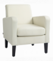 HOMCOM Modern Armchair Accent Chair with Rubber Wood Leg for Bedroom Cream White