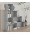 vidaXL Book Cabinet/Room Divider Concrete Grey 155x24x160 cm Engineered Wood