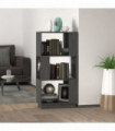 vidaXL Book Cabinet/Room Divider Grey 51x25x101 cm Solid Wood Pine