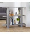 vidaXL Book Cabinet/Room Divider Grey Sonoma 100x30x87 cm
