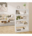 vidaXL Book Cabinet/Room Divider High Gloss White 80x30x135 cm Engineered Wood