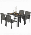 Outsunny 4 Seater Rattan Garden Furniture Set with Glass Tabletop - Grey