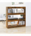vidaXL Book Cabinet/Room Divider Smoked Oak 100x30x103 cm