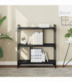 vidaXL Bookcase 3-Tier Black 76x32x88 cm Engineered Wood