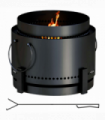 Outsunny 37cm Smokeless Wood Burning Firepit Metal Fire Pit, Black