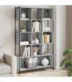 vidaXL Bookcase Grey Sonoma 102x28x172 cm Engineered Wood