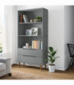 vidaXL Bookcase MOLDE Grey 85x35x170,5 cm Solid Wood Pine