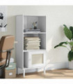vidaXL Bookcase SENJA Rattan Look White 60x35x130 cm Solid Wood Pine
