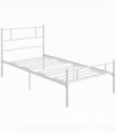 HOMCOM Single Metal Bed Frame w/ Headboard and Footboard, Underbed Storage Space