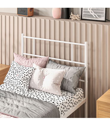 HOMCOM Single Metal Bed Frame w/ Headboard and Footboard, Underbed Storage Space