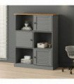 vidaXL Bookcase VIGO Grey 90x35x114.5 cm Solid Wood Pine