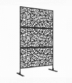 Outsunny 6.5FT Metal Outdoor Privacy Screen Panel with Stand, Twisted Lines