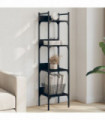 vidaXL Bookshelf 4-Tier Black 35x30x138.5 cm Engineered Wood