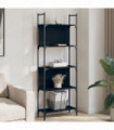 vidaXL Bookshelf 5-Tier Black 60.5x24x166.5 cm Engineered Wood