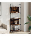 vidaXL Bookshelf 5-Tier Smoked Oak 60.5x24x166.5 cm Engineered Wood