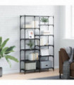 vidaXL Bookshelf Black 100x32x170 cm Engineered Wood and Iron