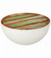 vidaXL Bowl-shaped Coffee Table White Ø50x24 cm Solid Wood Reclaimed