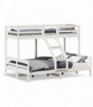 vidaXL Bunk Bed 80x200/140x200 cm White Solid Wood Pine
