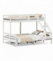 vidaXL Bunk Bed 80x200/140x200 cm White Solid Wood Pine