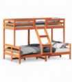 vidaXL Bunk Bed 90x200/120x200 cm Wax Brown Solid Wood Pine