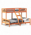 vidaXL Bunk Bed 90x200/140x200 cm Wax Brown Solid Wood Pine