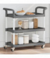 vidaXL 3-Tier Trolley Grey 77x34x72 cm Aluminium