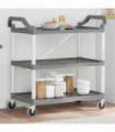 vidaXL 3-Tier Trolley Grey 99x50x96 cm Aluminium