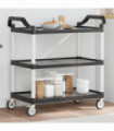 vidaXL 3-Tier Trolley Black 99x50x96 cm Aluminium