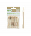 ECO Connection Pack Of 50 Disposable Natural Bamboo Skewer Forks