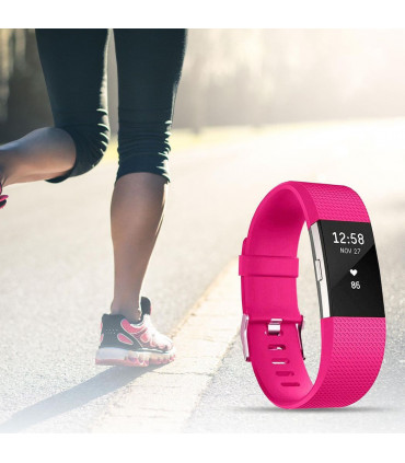 Fitbit Charge2 Classic Replacement Straps, Adjustable Straps Metal Clasp,HotPink