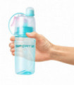 Aquarius Leak Proof Sports Water Bottle with Spray Function and Carry Strap, BPA Free - 400ml (Blue)