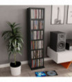 vidaXL CD Cabinet Black 21x20x88 cm Engineered Wood