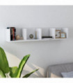 vidaXL CD Wall Shelf White 100x18x18 cm Engineered Wood