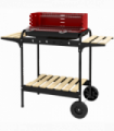 Outsunny Charcoal Barbecue BBQ Grill Trolley W/ 5-level Grill Height Ash Catcher