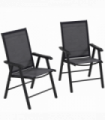 Outsunny 2-PCS Garden Armchairs Outdoor Patio Folding Modern Furniture Grey