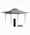 Outsunny 5 x 3(m) Pop Up Gazebo, Instant Shelter with Extend Dual Awning, Grey