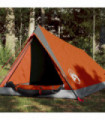 vidaXL Camping Tent 2-Person Grey and Orange Waterproof
