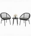 Outsunny 3 Piece Garden Furniture Set, Bistro Set w/ 2 Chairs & 1 Coffee Table
