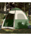 vidaXL Camping Tent Cabin 4-Person Green Quick Release