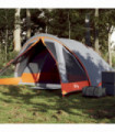 vidaXL Camping Tent Cabin 4-Person Grey and Orange Waterproof