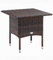 Outsunny PE Rattan Outdoor Coffee Table, Easy Match Rattan Side Table, Brown