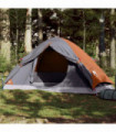vidaXL Camping Tent Dome 2-Person Grey and Orange Waterproof