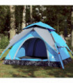 vidaXL Camping Tent Dome 3-Person Blue Quick Release