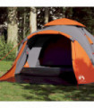 vidaXL Camping Tent Dome 3-Person Grey and Orange Quick Release