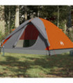 vidaXL Camping Tent Dome 3-Person Orange Waterproof