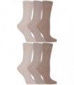 Gentle Grip - Ladies Diabetic Socks - 6 Pairs (4-8 UK / Beige)