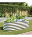 vidaXL Garden Raised Bed 160x80x44 cm Galvanised Steel Silver