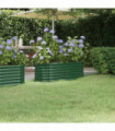 vidaXL Garden Raised Bed Powder-coated Steel 114x40x36 cm Green